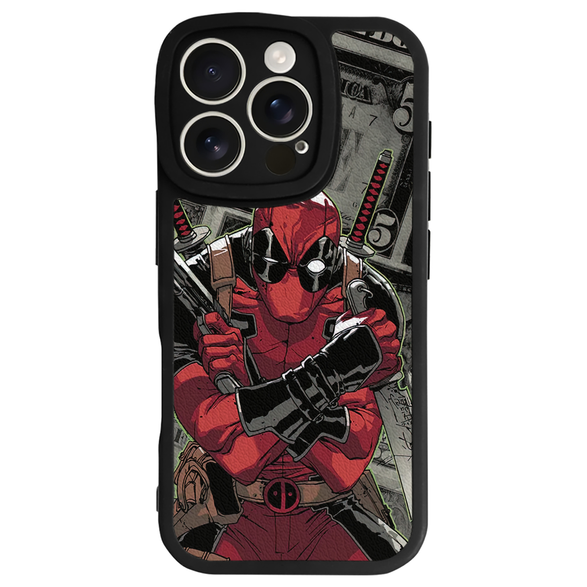 （画像用） Deadpool デッドプール 【iPhone 16シリーズ対応】シリコンスマホケース（レザー調） 材質：シリコン
